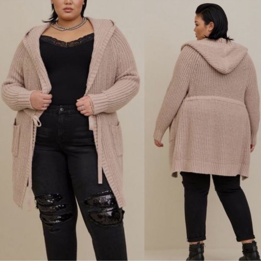 Torrid Chunky Anorak Hooded Cardigan Sweater Plus